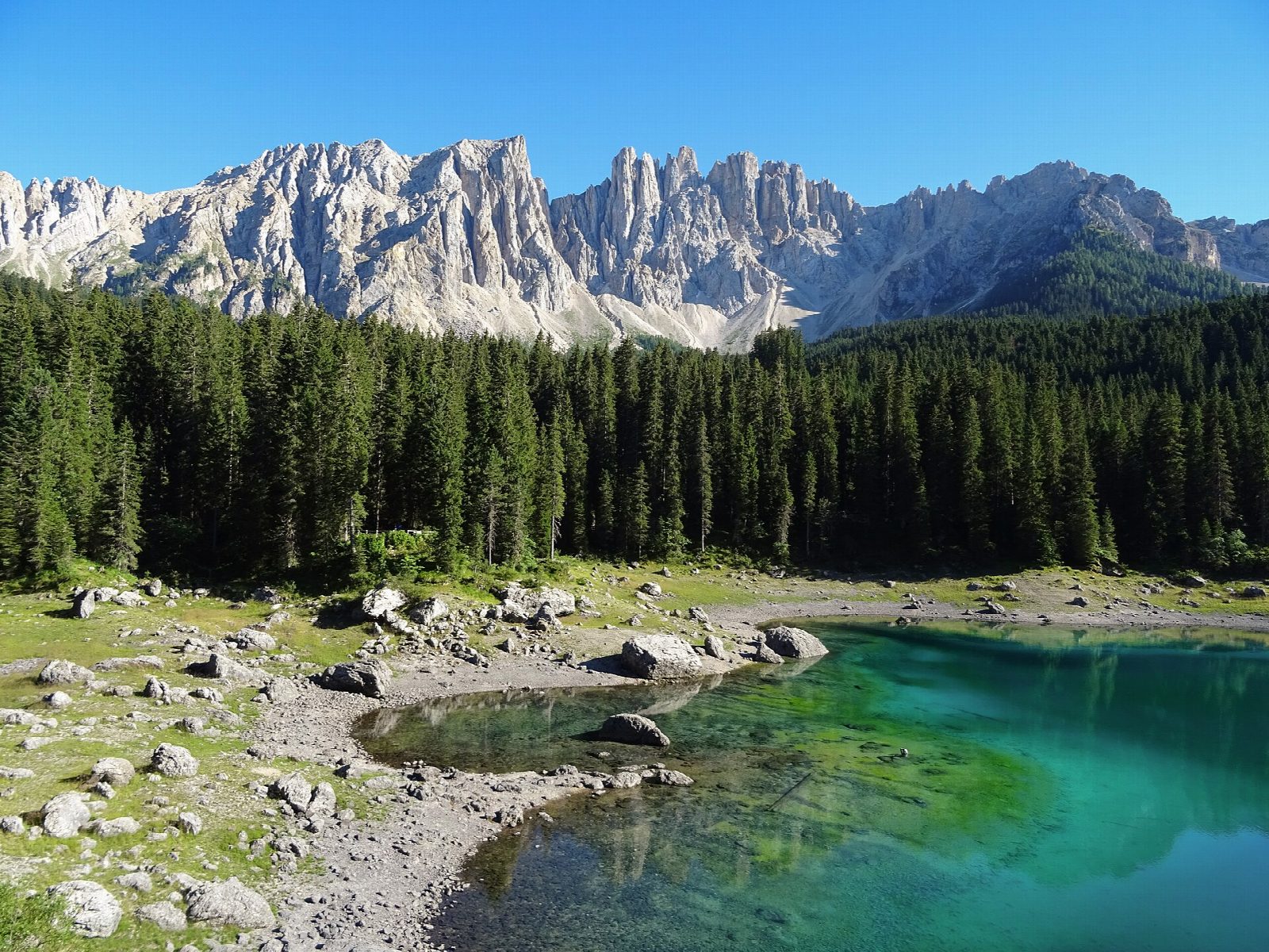 Lago di Carezza and the Mittersee from Carezza