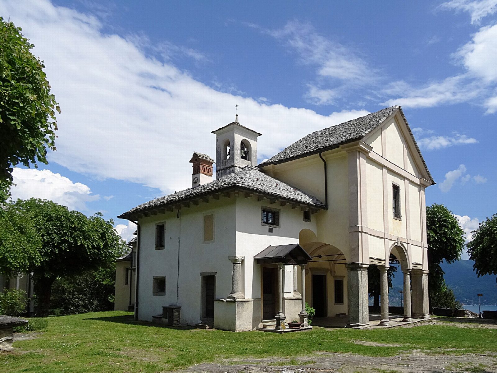 Sacro Monte di Ghiffa from the shore of Lake Maggiore
