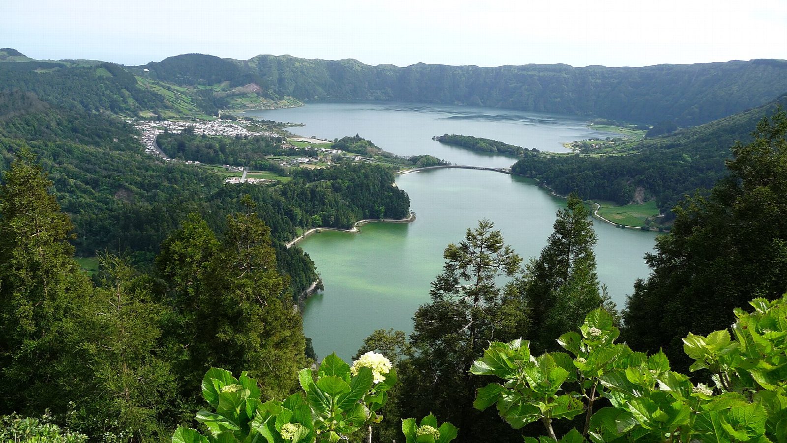 Sete Cidades crater rim from Vista do Rei
