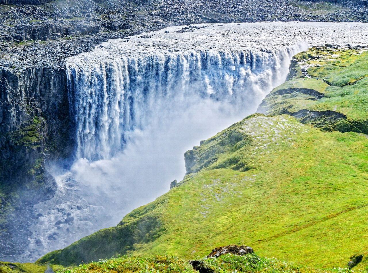 Dettifoss and Selfoss from the west bank