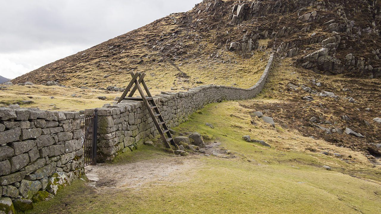 Hare's Gap and the Mourne Wall by the Trassey Track