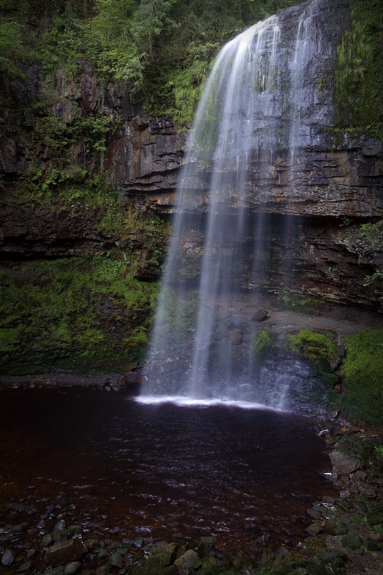Henrhyd Falls and the Nant Llech valley