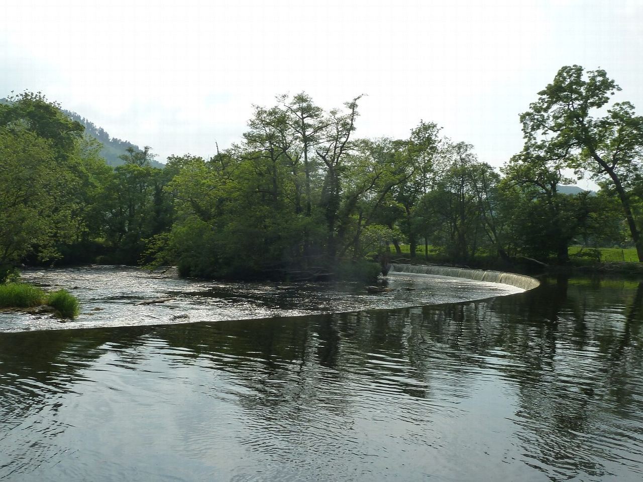Horseshoe Falls, Llantysilio and Valle Crucis Abbey from Llangollen