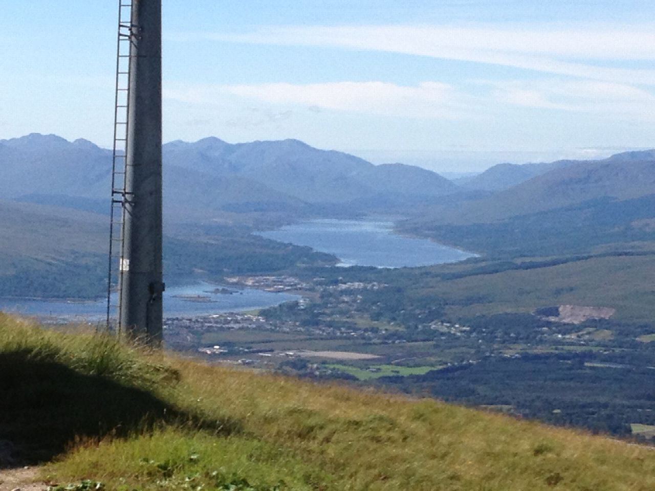 Sgùrr Finnisg-aig and Meall Beag from the Nevis Range gondola