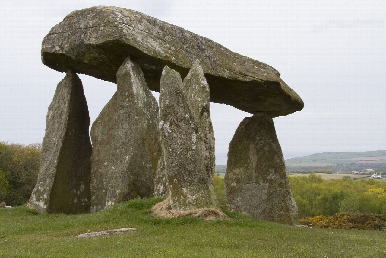 Pentre Ifan burial chamber and wood